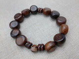 Wood Bracelet Beaded Men Jewelry Statement Wooden Stretch