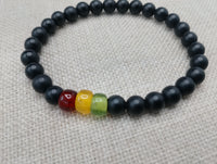Ghana Bracelets Red Black Green African Jewelry Stretch Handmade Size 8
