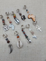 Locs Hair Jewelry Accessories Dreadlocks Twist Braids Dreads Silver Beaded Ethnic Set of 10