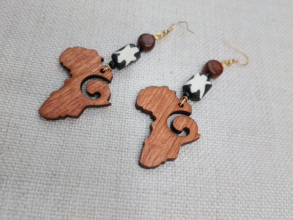 Africa Earrings Wood Beaded Women Jewelry Handmade