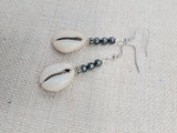 Cowrie Earrings Hematite Jewelry Women Dangle Beaded