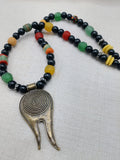Men Necklace Tribal Spiral Antique Bronze Colorful Jewelry Ethnic Gift ldea