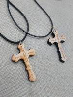 Wood Cross Necklace Christian Jewelry I can do all things through Christ Gift Ideas