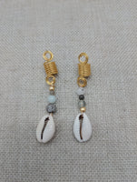 Hair Jewelry Gold Women Stone Beaded Cowrie Braids locs Twist Set of 2