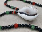 Large Cowrie Shell Men Necklace Jewelry Beaded Red Black Green Handmade African
