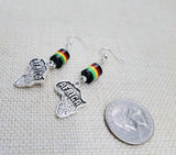 Africa Earrings Silver Women Jewelry Rasta Dangle