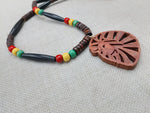 Lion Necklace Wooden Leo the Lions Jewelry Beaded Red Yellow Green Unisex