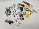 Women Non Pierced Earrings Jewelry Handmade Clip On Silver Gold Beaded Yellow Purple Rasta Set of 10