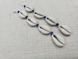 Cowrie Earring Blue Beaded Jewelry Women Handmade Boho Ethnic