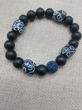 Bracelets Blue Black Beaded Jewelry Ethnic Men Unisex Handmade