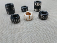 Locs Hair Jewelry Set of 6 Accessories Large Dread Beads Men Women Black Owned Business Brown Cream Twist Braids