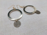 Gold Earrings Women Round Circle Dangle Jewelry