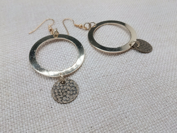 Gold Earrings Women Round Circle Dangle Jewelry