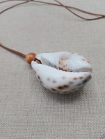 Minimalist Jewelry Cowrie Necklace Leather Cord Unisex