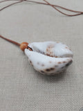 Minimalist Jewelry Cowrie Necklace Leather Cord Unisex