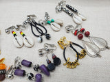Ethnic Set of 10 Women Clip On Non Pierced Jewelry Wholesale Bulk Beaded Silver Gold