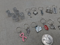 Silver Hair Jewelry Locs Dreads Accessories Set of 19 Charms Pendant Dangle