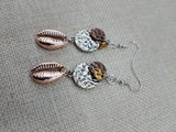 Cowrie Earrings Metal Copper Silver Gold Dangle Women Jewelry Fashion