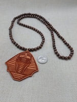 Men Necklace Wood Beaded Egyptian King Pharaoh Jewelry Gift Statement