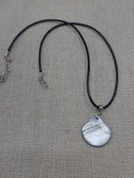 Women Mother of Pearl Shell Jewelry Set Hoop Earrings Necklace Silver Beach Fashion Statement Gift