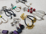 Ethnic Set of 10 Women Clip On Non Pierced Jewelry Wholesale Bulk Beaded Silver Gold