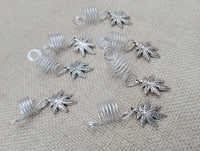 Hair Jewelry Silver Adjustable Locs Braids Twist Dreads Mary Jane Marijuana Set of 7 Necklace