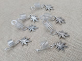 Hair Jewelry Silver Adjustable Locs Braids Twist Dreads Mary Jane Marijuana Set of 7 Necklace