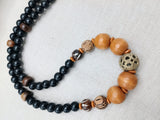 Men's Necklace Beaded Jewelry Black Brown Ethnic Statement Handmade
