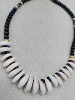 Women's Cowrie Shell Necklace Black Gold Beaded Jewelry Ethnic Fashion Statements Gift