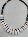 Women's Cowrie Shell Necklace Black Gold Beaded Jewelry Ethnic Fashion Statements Gift