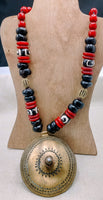 African Necklace Red Brass Black Vintage Men Women Jewelry Extra Large Photography
