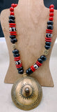 African Necklace Red Brass Black Vintage Men Women Jewelry Extra Large Photography