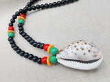 African Cowrie Shell Necklace Whole Jewelry Large Beaded Rasta Black Men