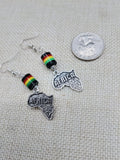 Africa Earrings Silver Women Jewelry Rasta Dangle