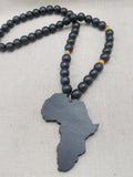Black Africa Necklace Motherland Jewelry Handmade Wooden Black Rasta Beaded Men Large