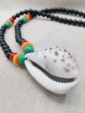 African Cowrie Shell Necklace Whole Jewelry Large Beaded Rasta Black Men
