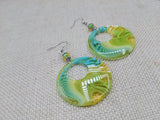 Bright Summer Blue Green White Earrings Women Fashion