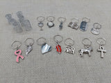 Silver Hair Jewelry Locs Dreads Accessories Set of 19 Charms Pendant Dangle