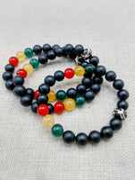 Rasta Bracelet Beaded Unisex Jewelry Stretch Handmade Statement Gift Ideas