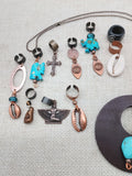 Turquoise Copper Jewelry Necklace Set of 10 Hair Accessories Dreadlocks Twist Braids Women