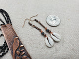 Copper Jewelry Set Bird Necklace Earrings Summer Long Dangle Women Gift