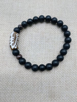Gye Nyame Bracelets Beaded African Ghana Jewelry Unisex Black