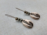 Cowrie Earrings Antique Gold Beaded Long Women Jewelry