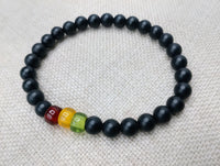 Ghana Bracelets Red Black Green African Jewelry Stretch Handmade Size 8
