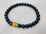 Ghana Bracelets Red Black Green African Jewelry Stretch Handmade Size 8