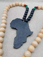 Large Africa Necklace RBG Pendant Pan African Beaded Jewelry Men Black Gift
