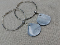 Women Mother of Pearl Shell Jewelry Set Hoop Earrings Necklace Silver Beach Fashion Statement Gift