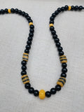 Men Necklace Beaded Jewelry Black Yellow Statement Ethnic