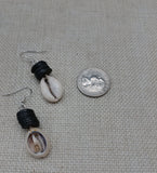 African Cowrie Set Jewelry Black Beaded Silver Necklace Earrings Fashion Women