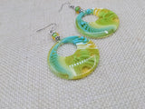 Bright Summer Blue Green White Earrings Women Fashion